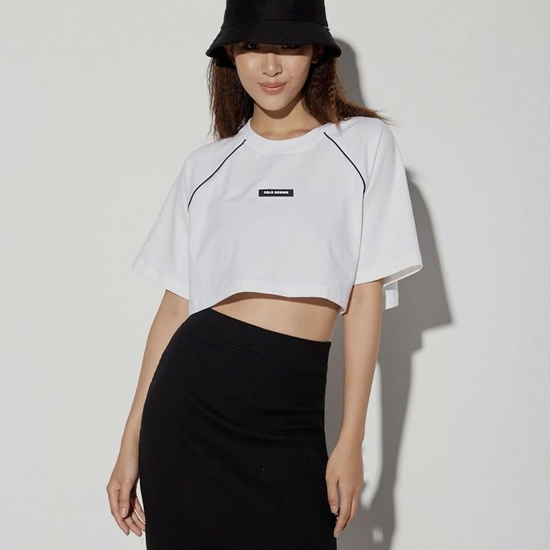 Áo Croptop nữ,Áo thun croptop ngắn màu đen- trắng