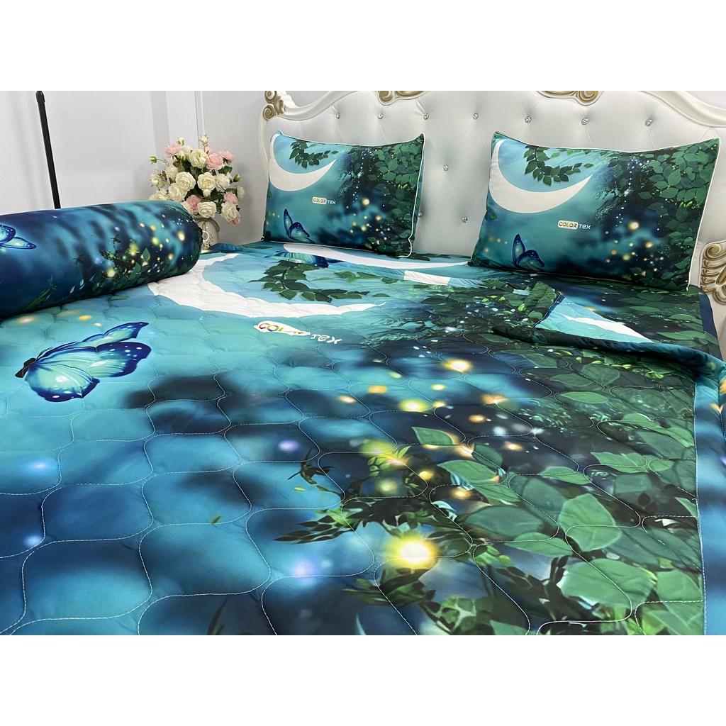 Bộ Drap mền gối thun Ý 5D Cao Cấp , mát lạnh, thấm hút tốt// có mền lẻ