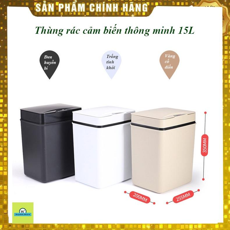 Thùng rác cảm biến thông minh 15 lít Jinxiu K123 tự động đóng mở sạch sẽ sang trọng vệ sinh 3 màu sang trọng