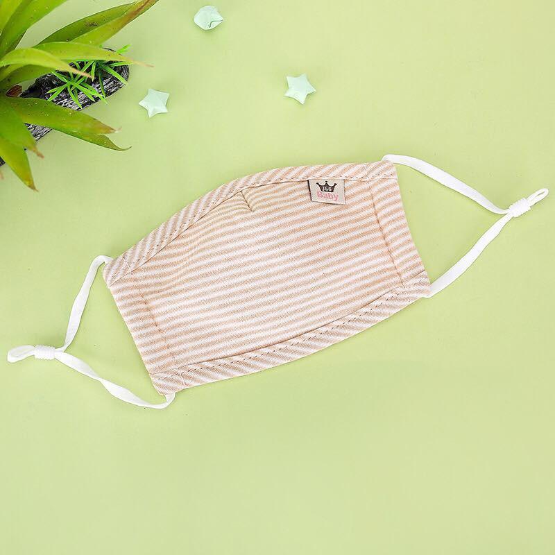 Khẩu trang 100% cotton hữu cơ tự nhiên không tẩy nhuộm hóa chất an toàn cho bé 0-6Y