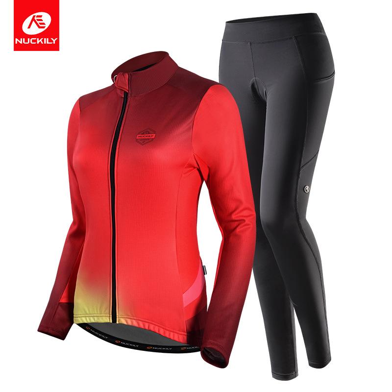 Vận Chuyển Nhanh Thu Đông Nỉ Nữ Đi Xe Đạp Mặc Xe Đạp Đi Xe Đạp Quần Áo Dài Tay Xe Đạp Đường Bộ Phù Hợp Với Phong Cách Mùa Đông Lông Cừu Ấm Áp