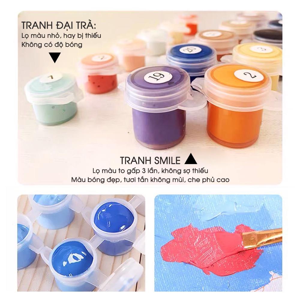 Tranh tô màu theo số Smile FMFP hoa sen thủy mặc H41175 40x50cm