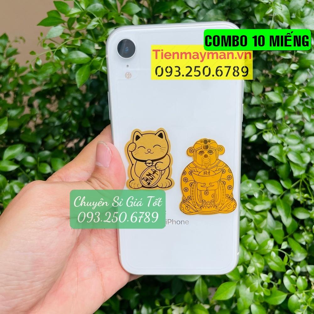 COMBO 10 Miếng dán mèo thần tài Hút Tài Lộc Dùng Dán Ốp Điện Thoại, Để Trong Ví - PASA COLLECTION