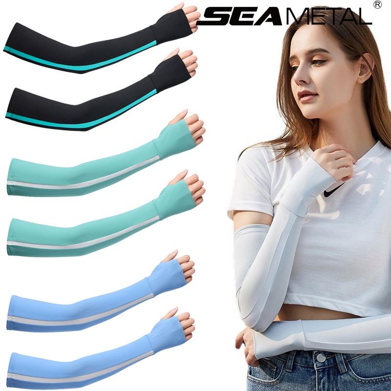 Set 2 Găng Tay Chống Nắng Bằng Lụa Mát Tiện Dụng Khi Chơi Thể Thao