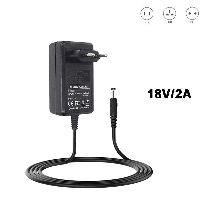 36W 18V 2A AC 100V-240V Adapter Chuyển Đổi DC 18 V Volt Vdc 2000mA 18V2A Bộ Chuyển Đổi Nguồn EU US UK Cắm 5.5mm x 2.1-2.5m