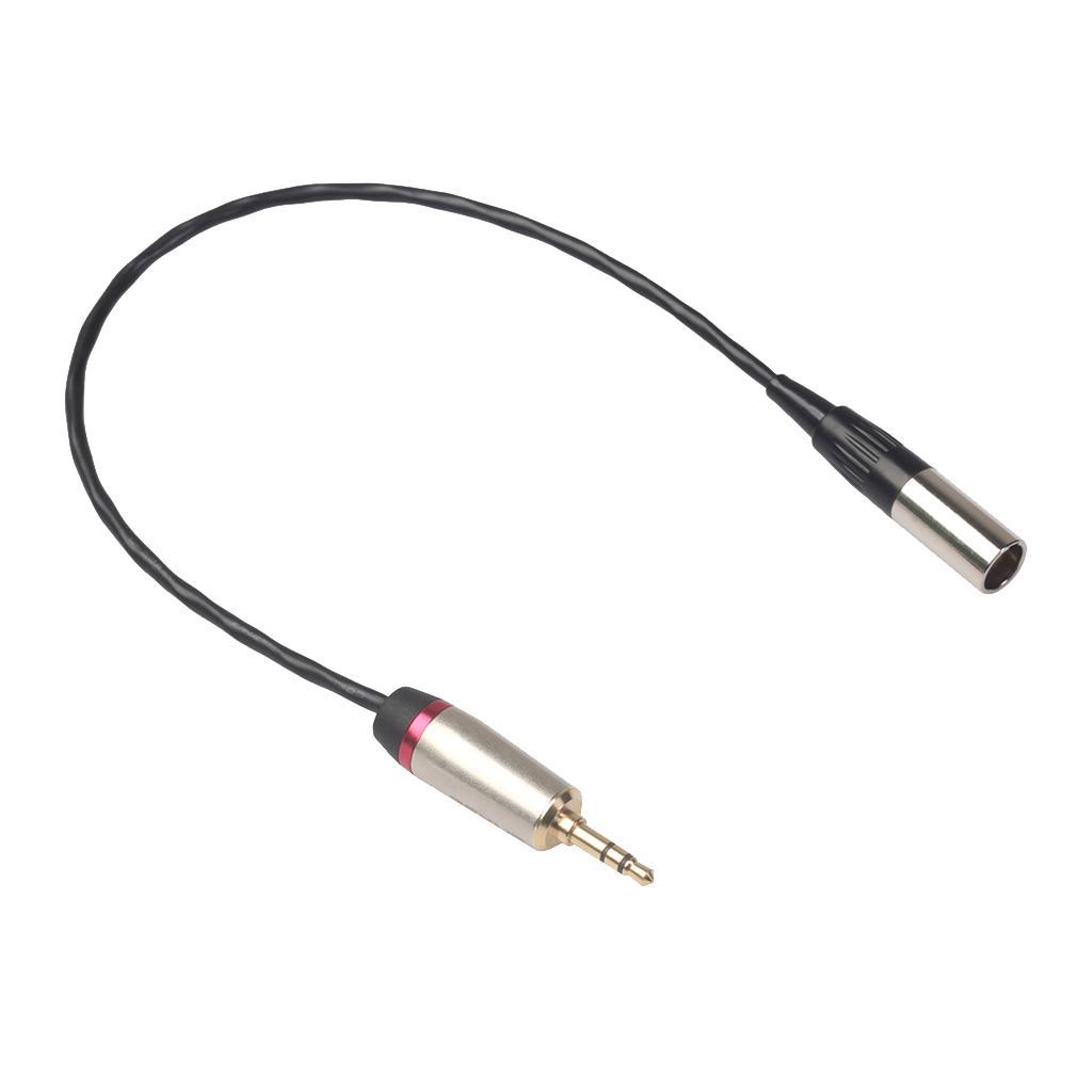 3.5mm Male to XLR Male Cable TRS 3Pin Stereo Audio Transfer Line Black 0.3m