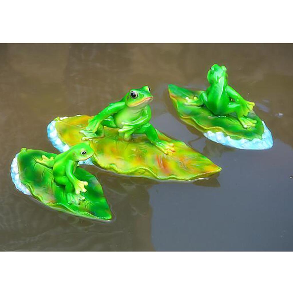 Summer Water Surffing Lotus Leaf Frog Statue Ornament Bathtub Animal