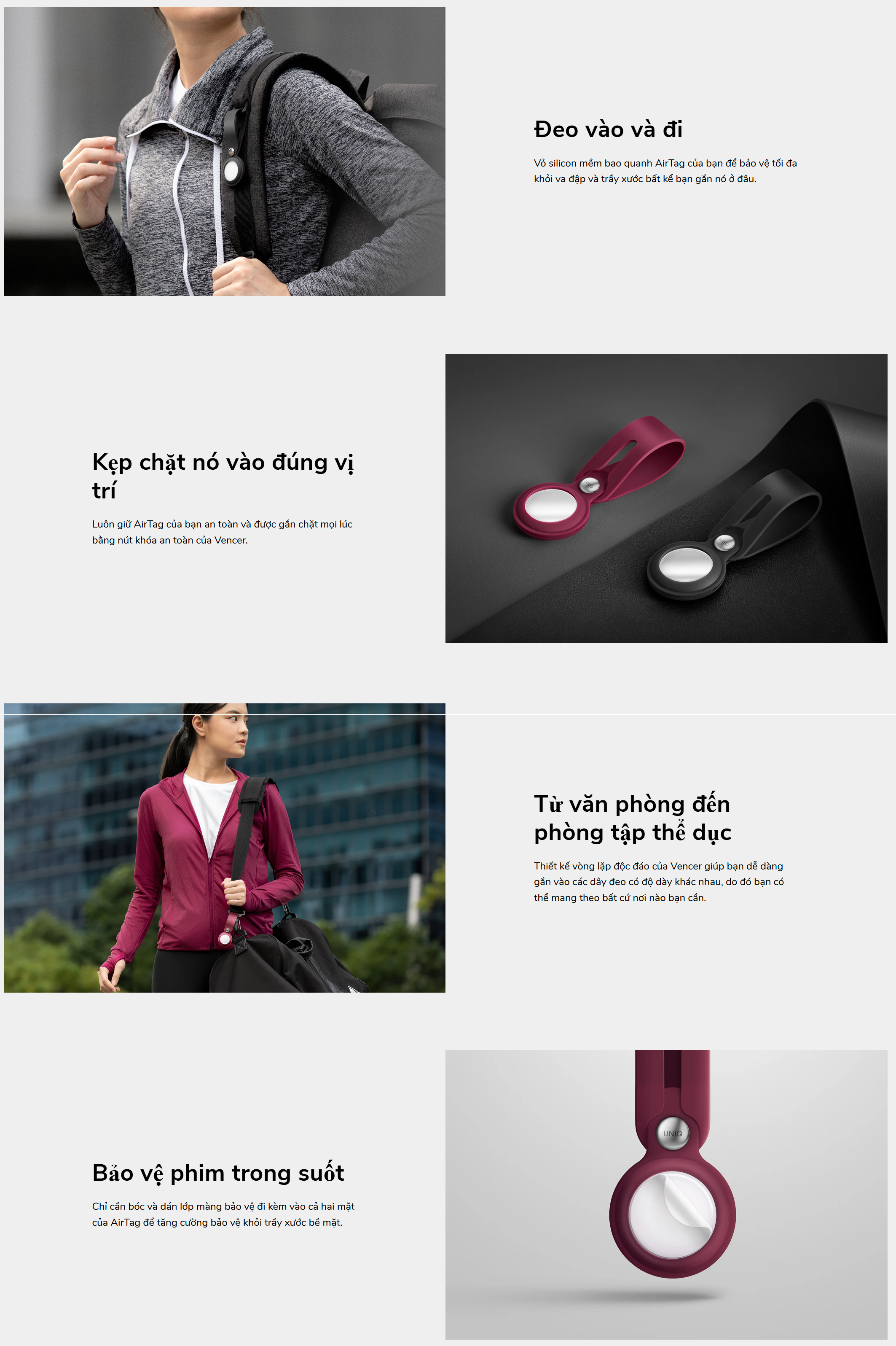 Bao Case Vỏ Bảo Vệ UNIQ Vencer cho AirTag - Hàng Chính Hãng