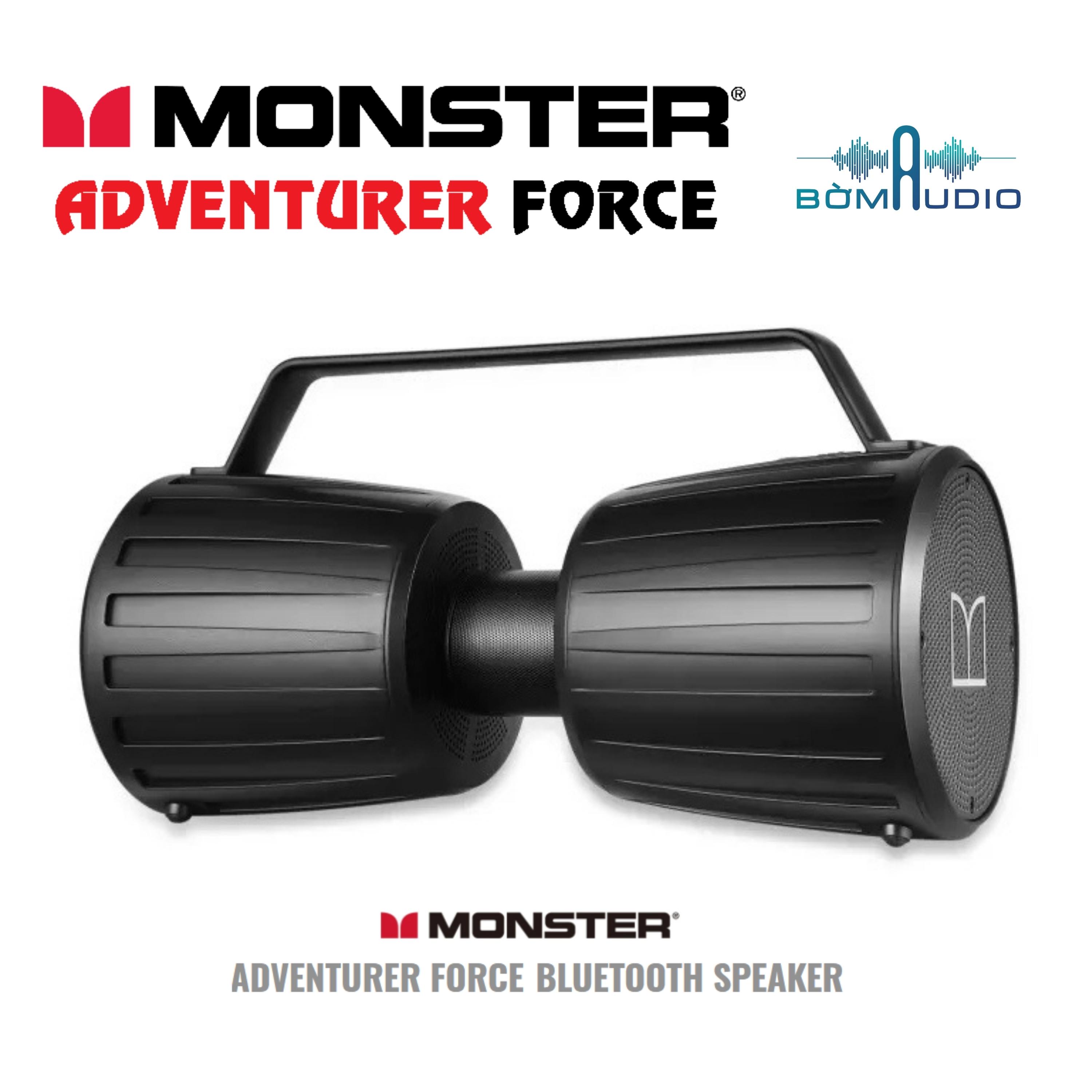 MONSTER ADVENTURER FORCE | Chất Âm Quái Vật _ Khuấy Động Mọi Cuộc Vui - Loa Bluetooth 5.0 Xách Tay Năng Động &amp; Thời Thượng - Chống Nước Chuẩn IPX7 Cao Cấp - Loa Kép 360o Cho Chất Âm Khủng - Đa Dạng Kết Nối - Pin 18H Liên Tục | Hàng Chính Hãng _ Mới 100%