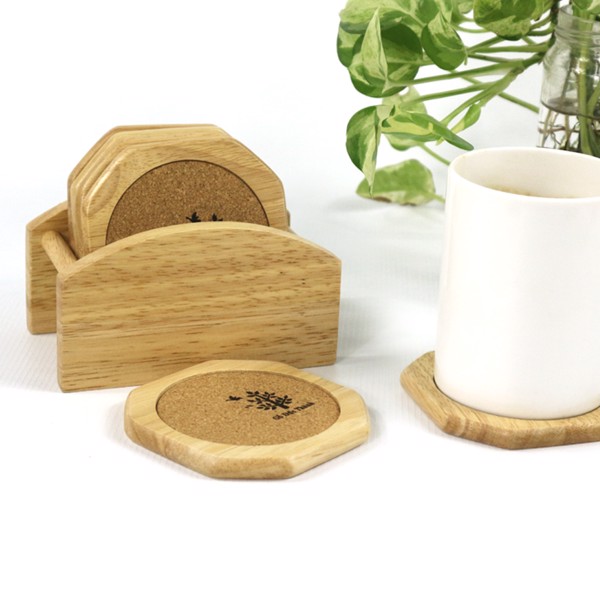 Miếng Lót Ly Cao Cấp Nhiều Hình Dáng Hiện Đại Đẹp Mắt, Có Miếng Bần Thấm Nuớc, Khay Đựng Ly Gỗ Trang Trí, Đế Lót Ly