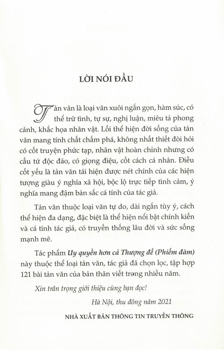 Uy Quyền Hơn Cả Thượng Đế (Phiếm đàm)