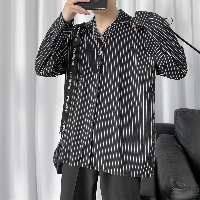 Áo Sơ Mi Nam Dài Tay Cổ Đứng Thời Trang Hàn Cỡ M-2Xl
