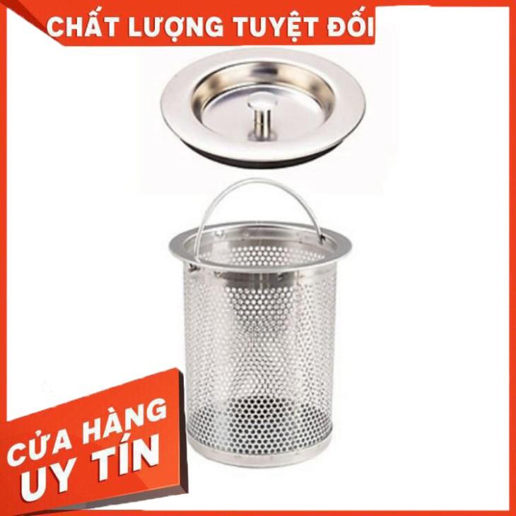 Bộ giỏ lọc rác và nắp đậy bồn rửa chén bát inox