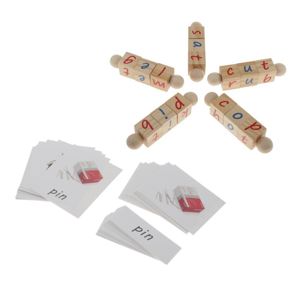 5x Montessori Phiên Âm Đọc Khối 52x Thẻ Đầu Học Tập Cho Trẻ Em