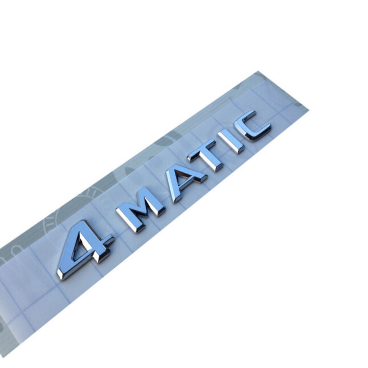 Tem, Decal logo inox 3D chữ nổi 4 MATIC dán xe đuôi ô tô, xe hơi G30209