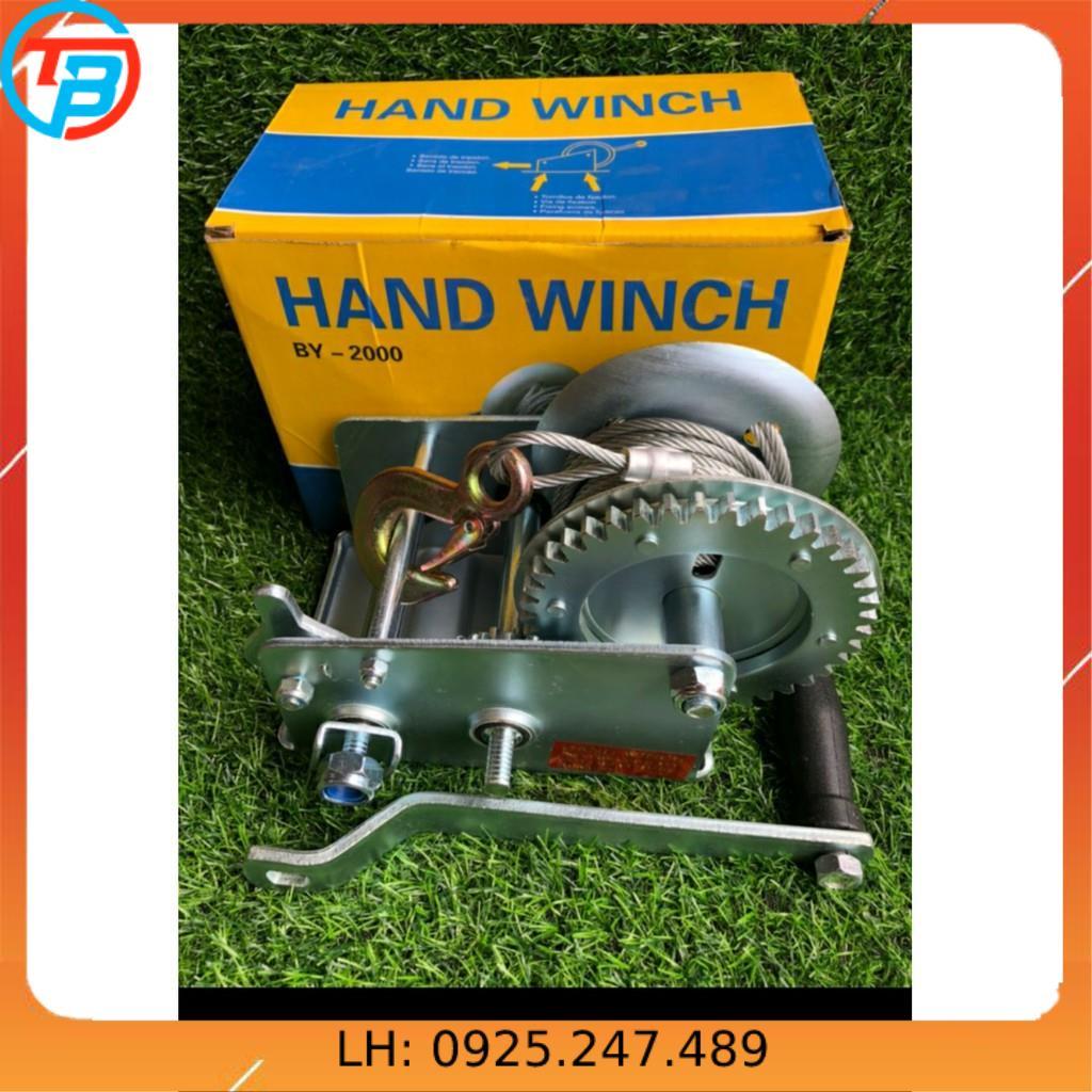Tời quay tay 2000lbs tải trọng 1000kg CÁP THÉP Thái Bình Vina