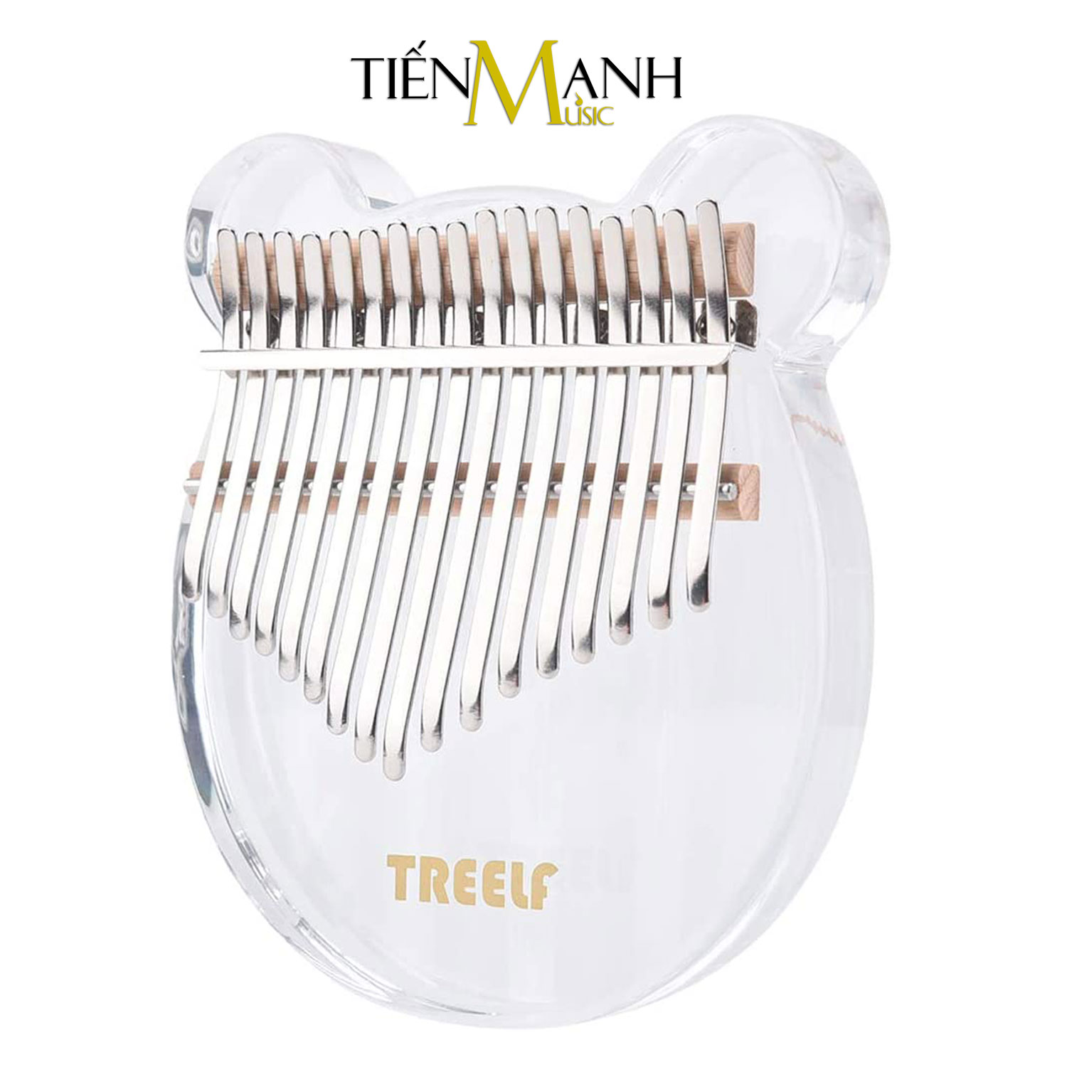 Đàn Kalimba Trong Suốt Treelf TF-17CB Hình Gấu - 17 Phím Acrylic TF17CB - Kèm Móng Gẩy DreamMaker