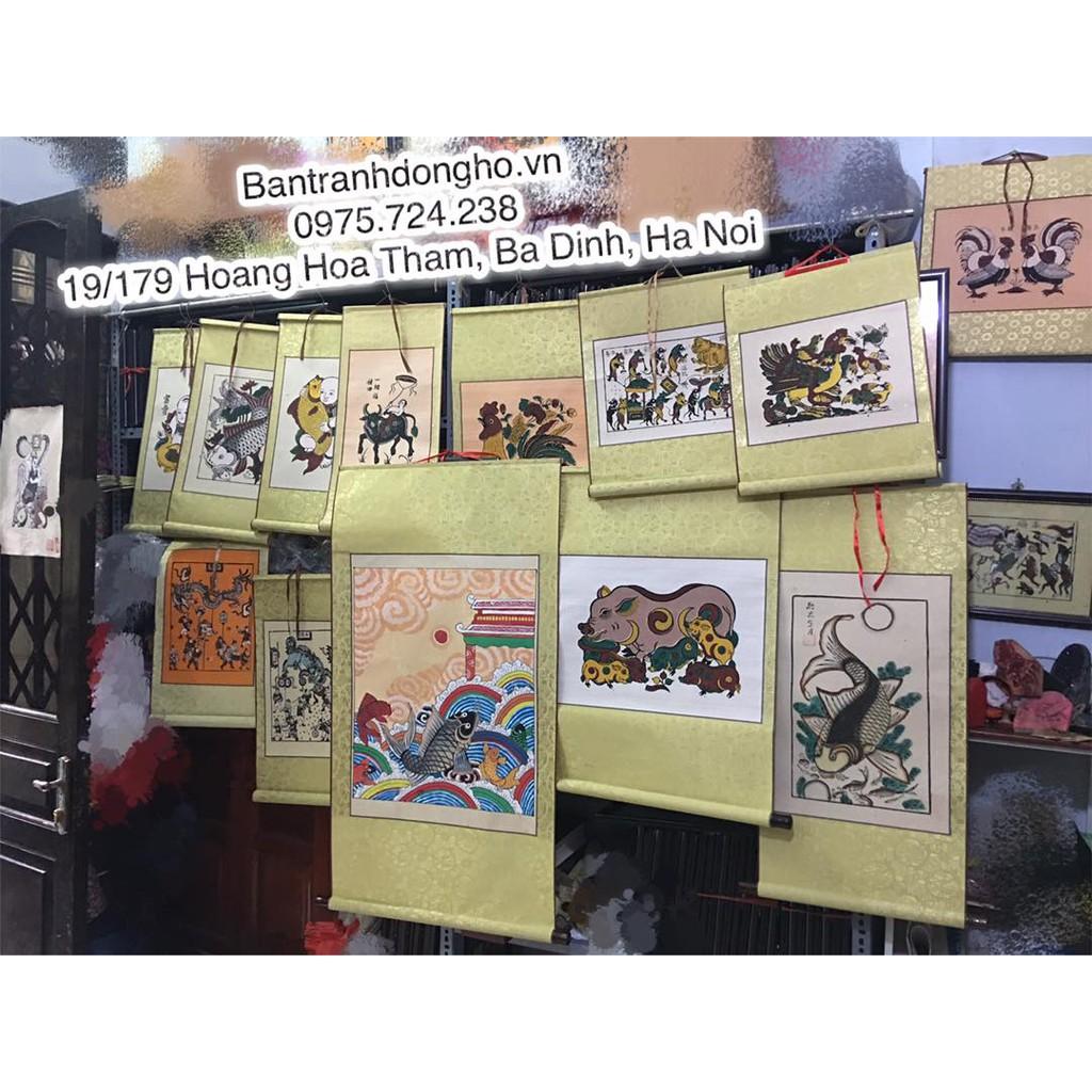 Tranh Đông Hồ Thiên hạ thái bình - Con công - Tranh Đông Hồ Biểu Lụa