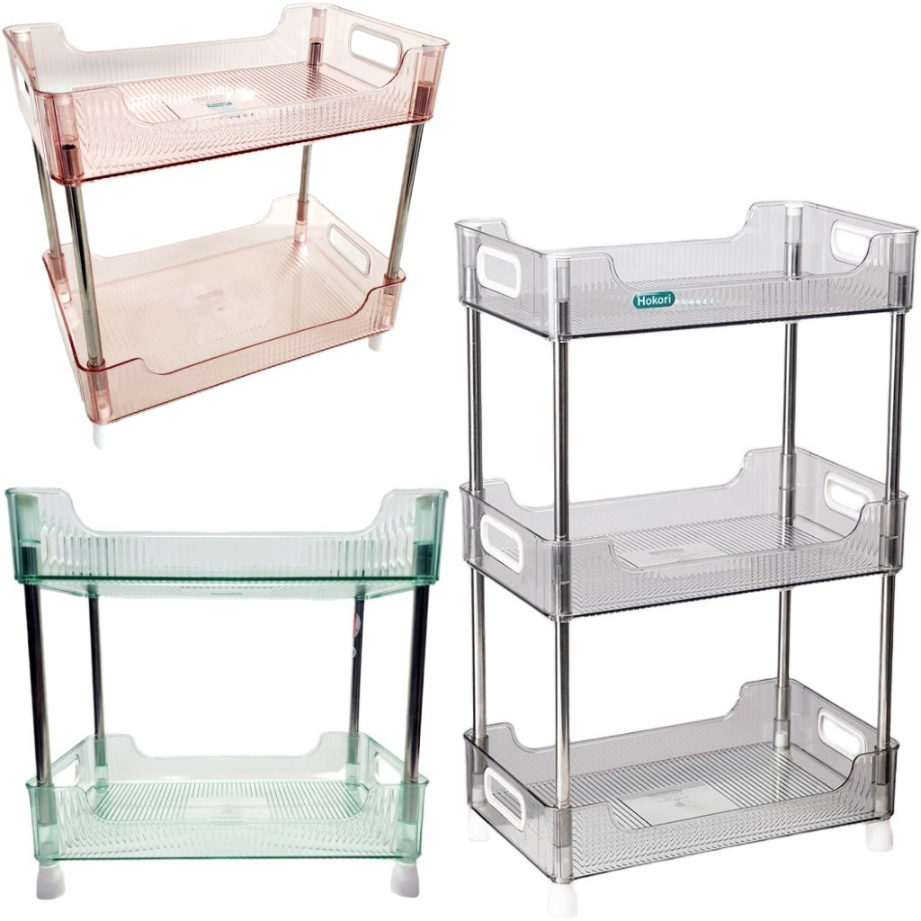 Kệ chữ nhật trong 2T-3T Hokori, kệ trong suốt decor phòng khách, kệ để đồ đa năng Việt Nhật cao cấp - Hàng chính hãng