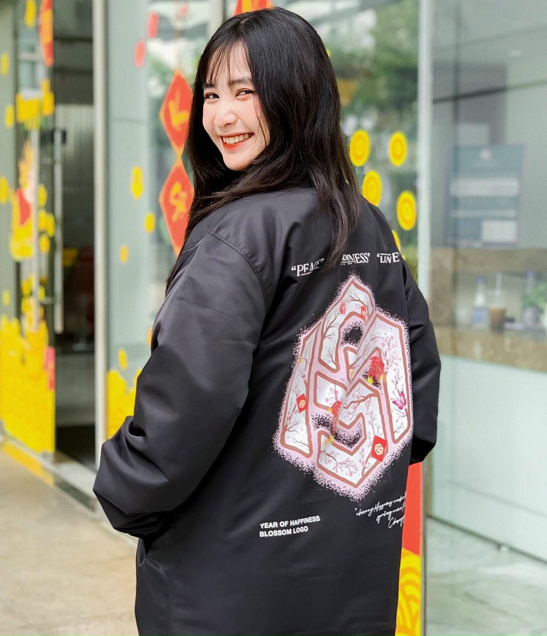 Áo khoác dù Happiness Ulzzang chất dù cao cấp 2 lớp , Form Rộng Unisex size M  L  XL  Nam Nữ Couple Đều Mặc Được - Áo khoác gió nam nữ mặc