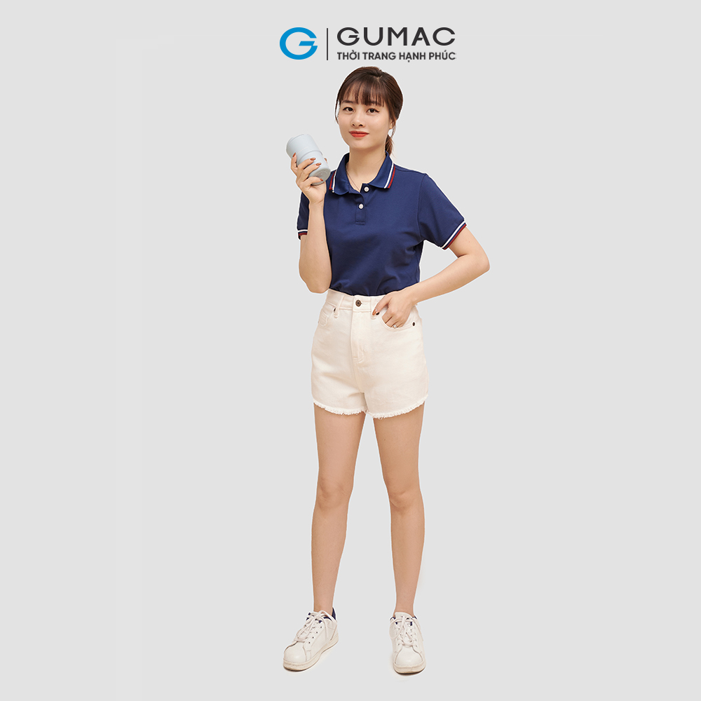 Áo polo nữ GUMAC ATC06002 bo phối viền