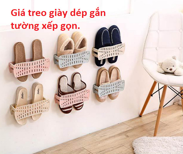 Giá để giày dép Thông minh, Móc treo dép Xếp Gọn Ngang tiết kiệm không gian GD279-MTDep-XNgang ( màu ngẫu nhiên)