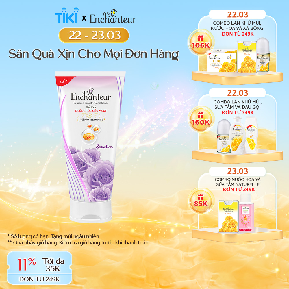 Dầu xả nước hoa Enchanteur Sensation dưỡng tóc siêu mượt 335gr