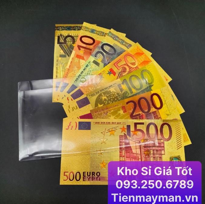 Full Bộ 7 tờ EURO từ 5 - 500 may mắn, phong thuỷ, chất liệu plastic, tặng kèm bao lì xì, Lì Xì Tết - NELI