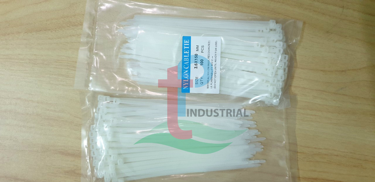 Dây rút nhựa chống tia uv- đen, trắng 4x150 HÀNG ĐỦ LY, ĐỦ SỢI -100 sợi/bịch. CHỐNG TIA UV