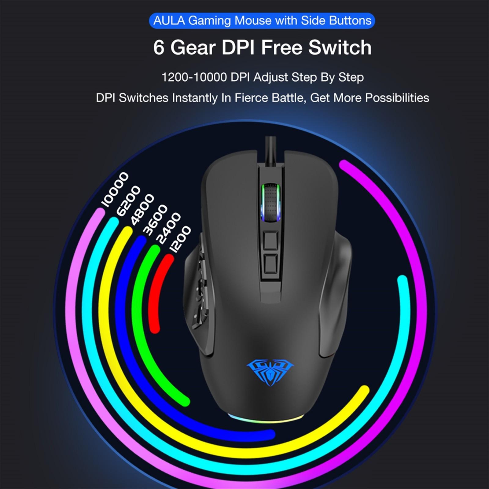 2021 RGB Chuột Chơi Game 10000 DPI Nút Bấm Bên Vĩ Mô Có Thể Lập Trình Công Thái 14 Có Dây Backlit Game Thủ Chuột Cho Laptop