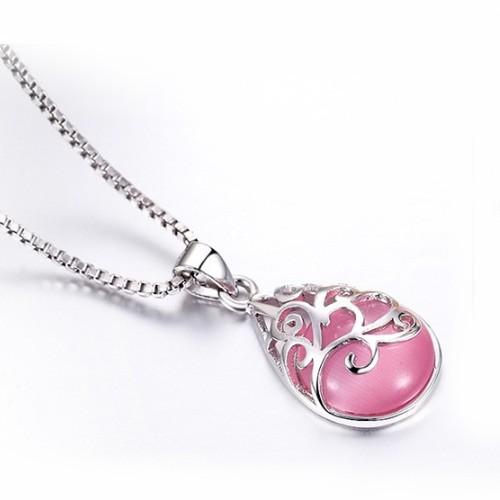 Bộ trang sức Dây chuyền Bông tai đá nhân tạo hình giọt nước BHB42