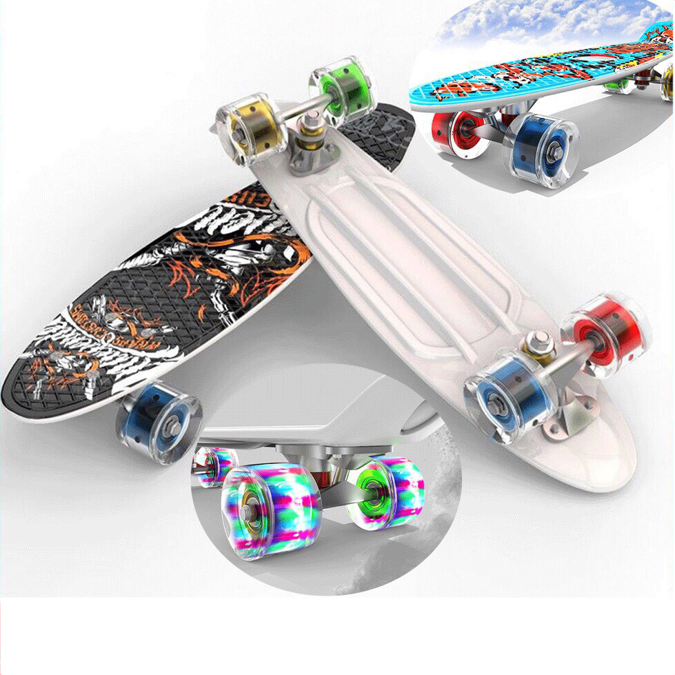 Ván Trượt 3D Skateboard Penny Có 4 Đèn Led