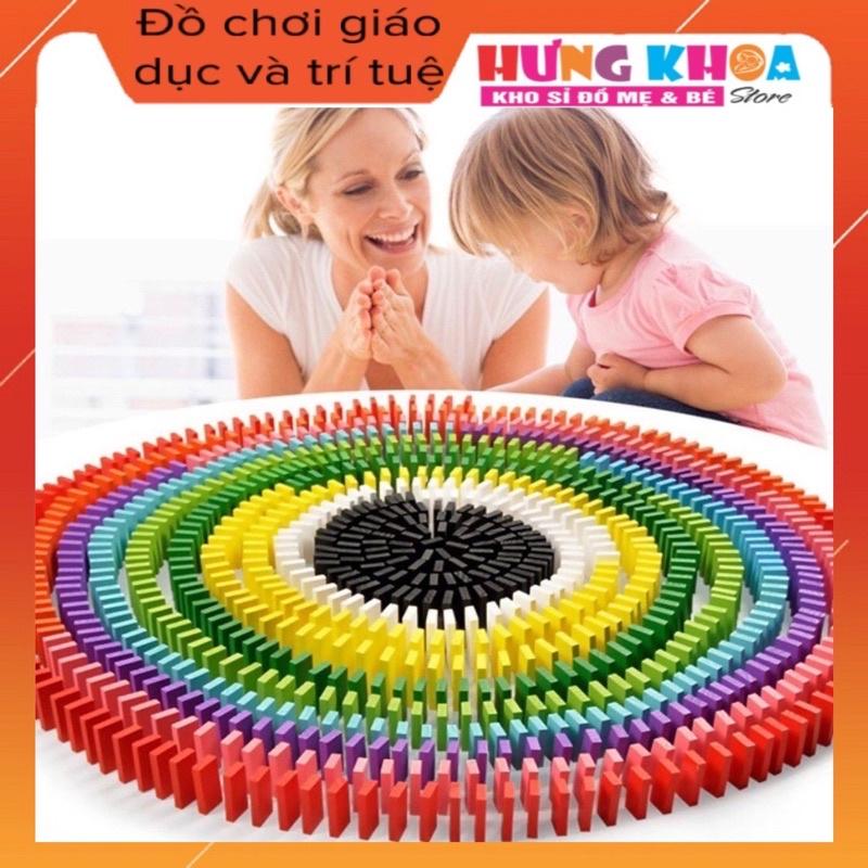 Đồ Chơi Rút Gỗ Nhiều Màu 54 Thanh Size Lớn, Domino Nhiều Màu Cho Bé