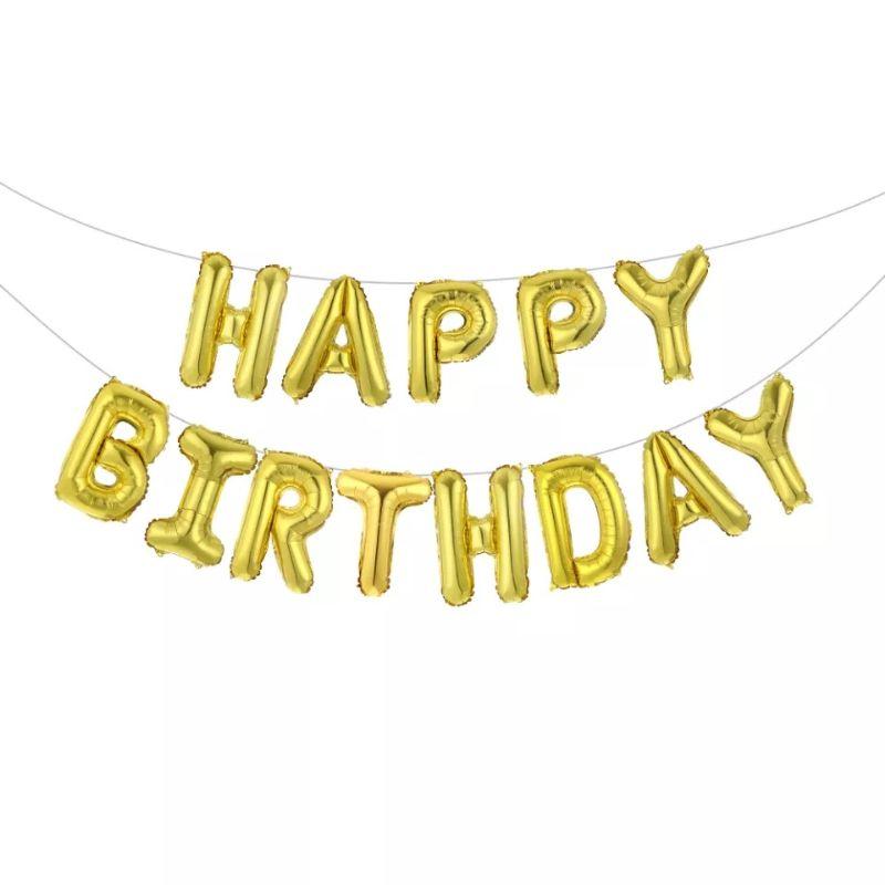 Sỉ bộ bong bóng chữ Happy birthday chúc mừng sinh nhật chọn màu QB1108