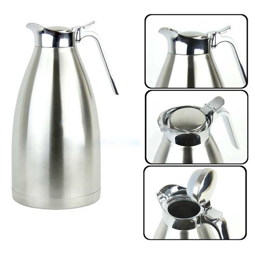 Cold Thermal Carafe Bottle 1.5L Flask Pot For Coffee Tea Water Silver