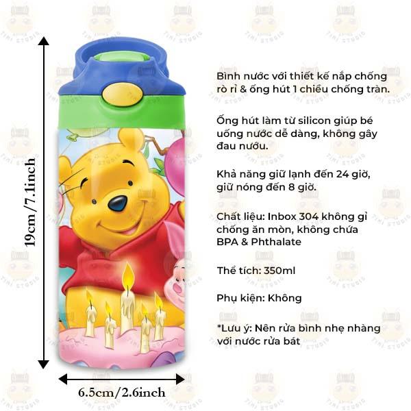 Bình Giữ Nhiệt Trẻ Em Hình Gấu Pooh - Tỉ Mỉ Studio - Mã 1407KT04