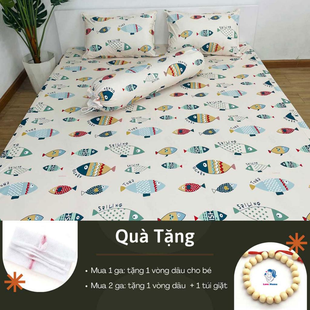 Ga chống thấm Cotton cao cấp hình cá biển không nóng bí hơi, mềm mại thoáng mát