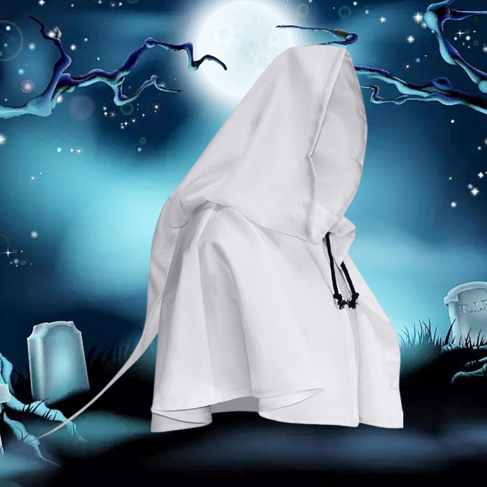 Halloween Cloak Priest Robe Cosplay Cape Gothic Hat Wizard Cloak Hooded Poncho for Adults