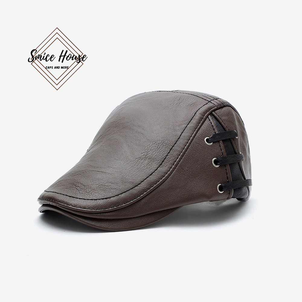 Nón beret da Jamont nam cao cấp thoáng khí mũ nồi nam cao tuổi thu đông cho ông và bố hàng nhập khẩu có thể điều chỉnh size- Smice House