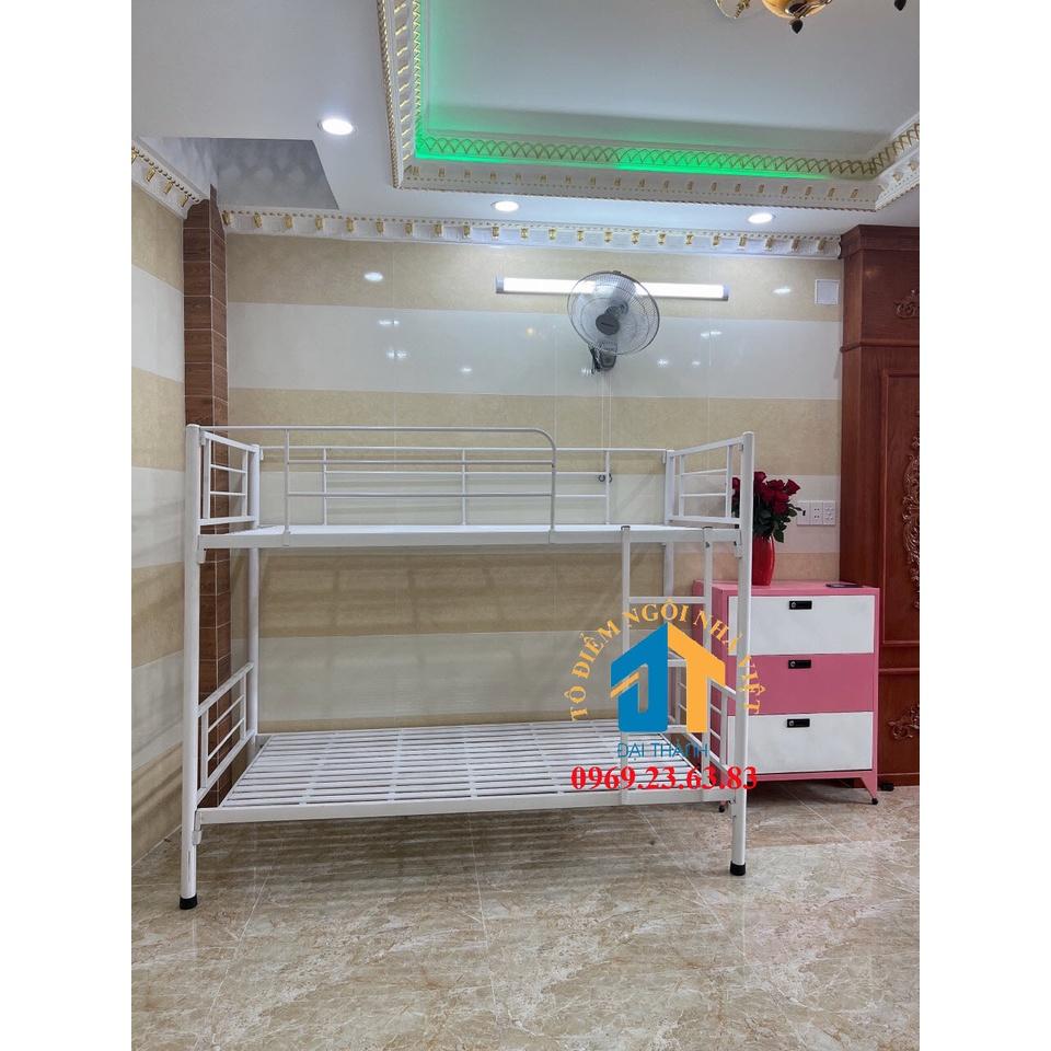 Giường Sắt 2 Tầng cao cấp MÀU TRẮNG 1mx2m
