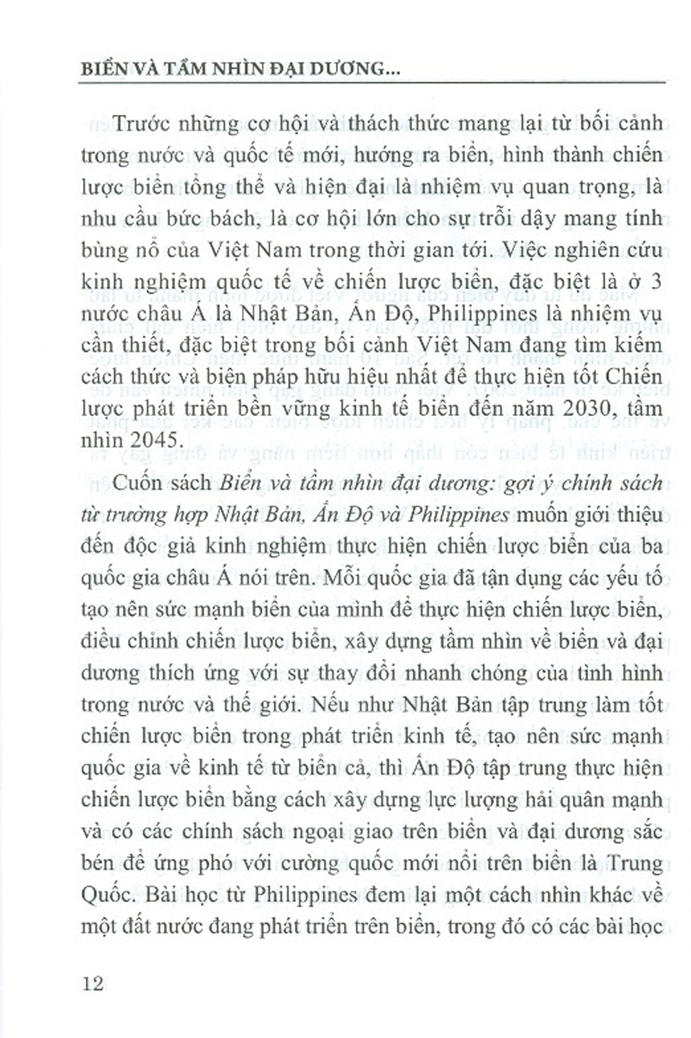 Biển Và Tầm Nhìn Đại Dương - Gợi Ý Chính Sách Từ Trường Hợp Nhật Bản Ấn Độ Và Philippines