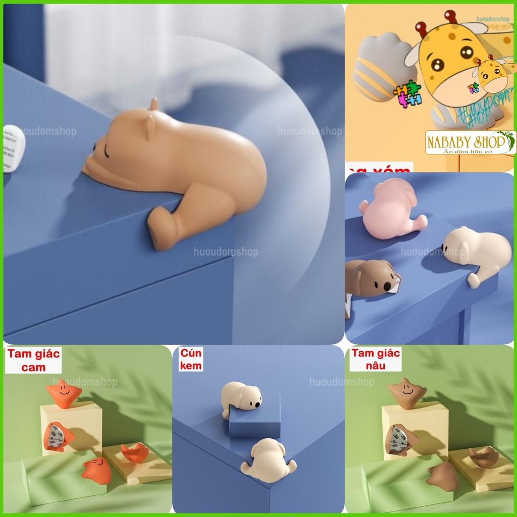 Bịt góc bàn silicon kèm keo dính - an toàn cho bé