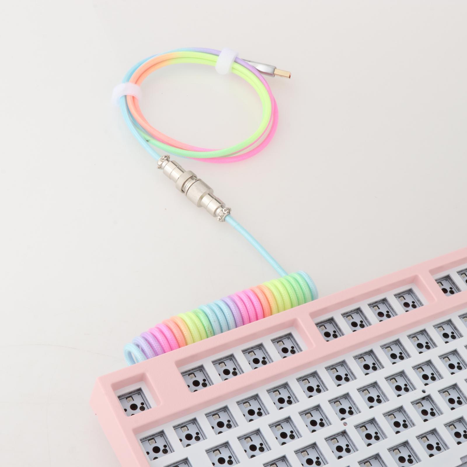 1.8M Coiled Cable Wire Mini Micro USB/ for Mechanical Keyboard Game Console