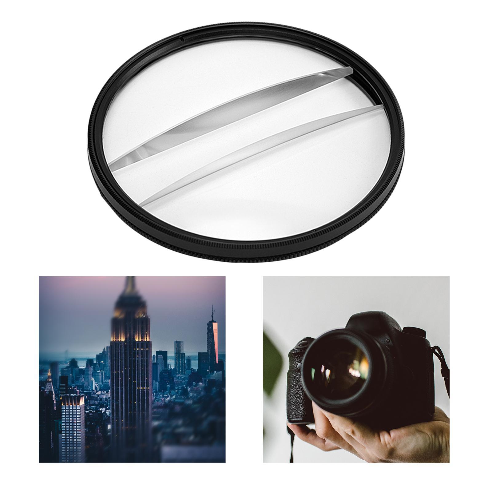 77mm Double Half Moon Camera Lens Filter Half  Foreground Blur