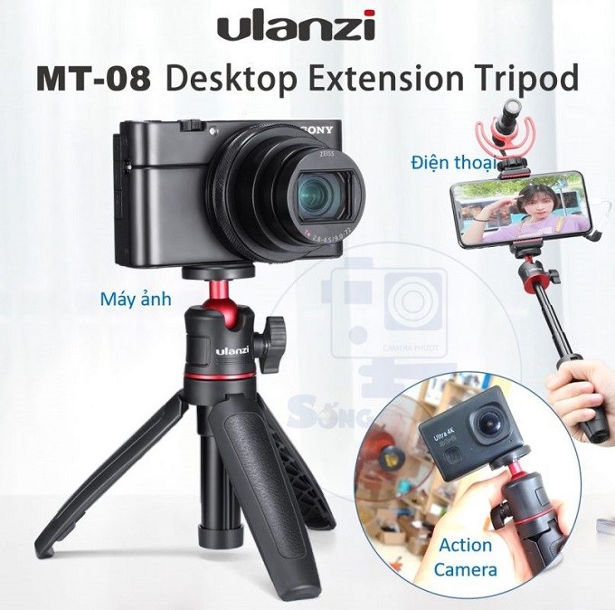 Tripod Ulanzi MT-08 cho máy ảnh, điện thoại hàng chính hãng.