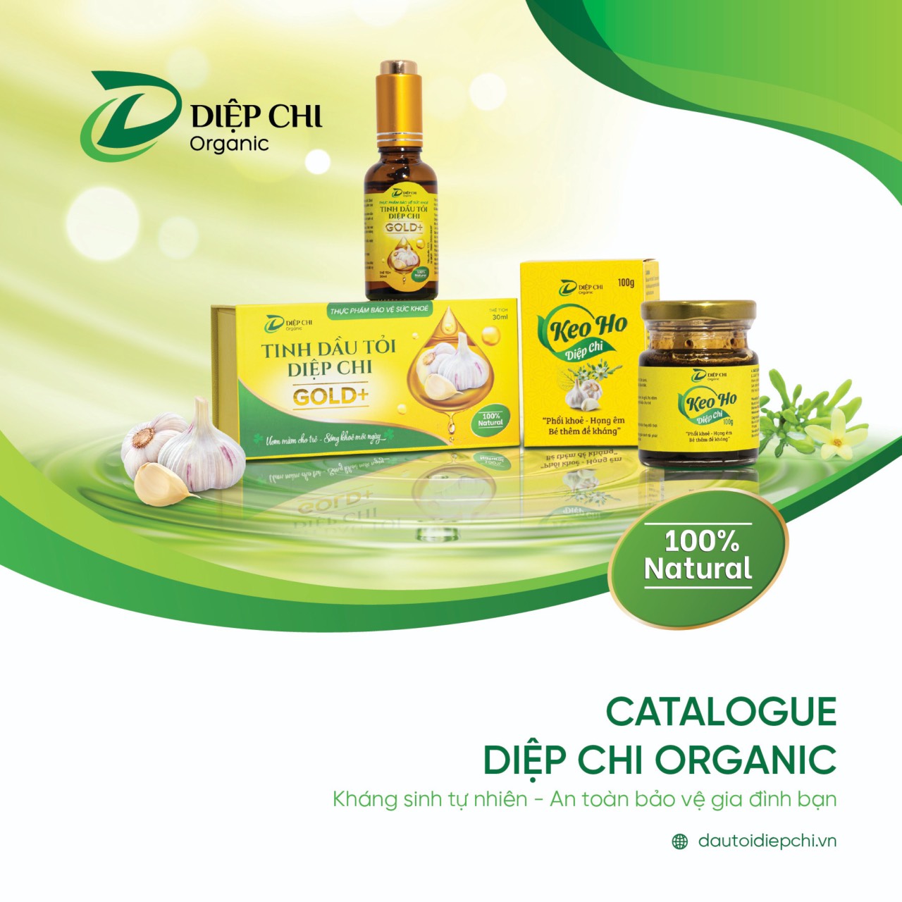 Combo Dầu Tỏi Gold+ Keo Ho Diệp Chi  (Hàng Chính Hãng )