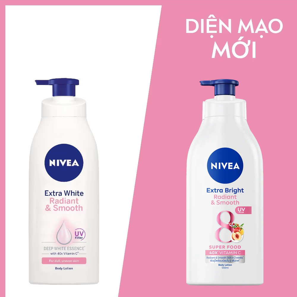 Sữa Dưỡng Thể Nivea Trắng Mịn Extra White Radiant &amp; Smooth 550ml