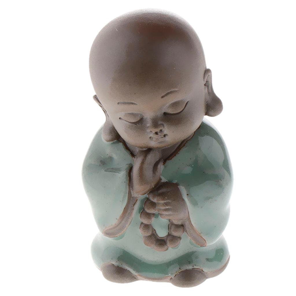 Baby Buddha Asian  Decor Statue Ceramic Kids Monk Figure Ornament A