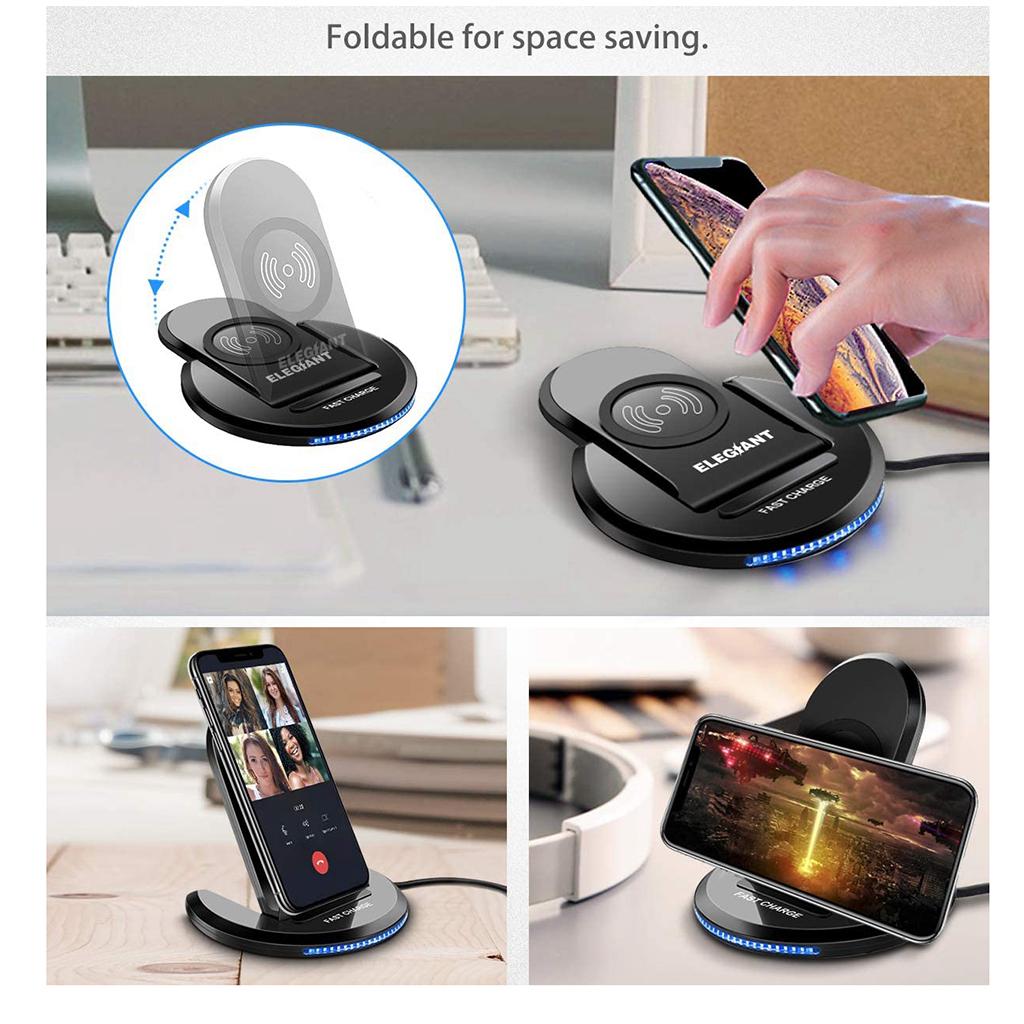 10W Qi Wireless Fast Charger Charging Stand Dock For SamsungS8 S9 S10