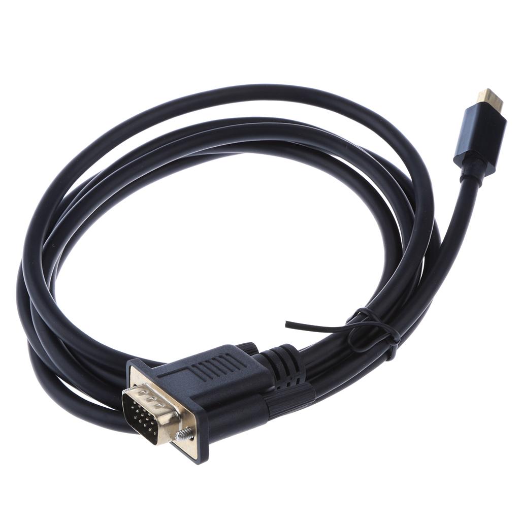 1.8M Mini DisplayPort DP To VGA Male Adapter TV AV Cable For Macbook Air Pro